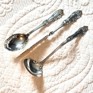 Antique H & T “Loraine” Silverplate Serving Utensil Set of 3